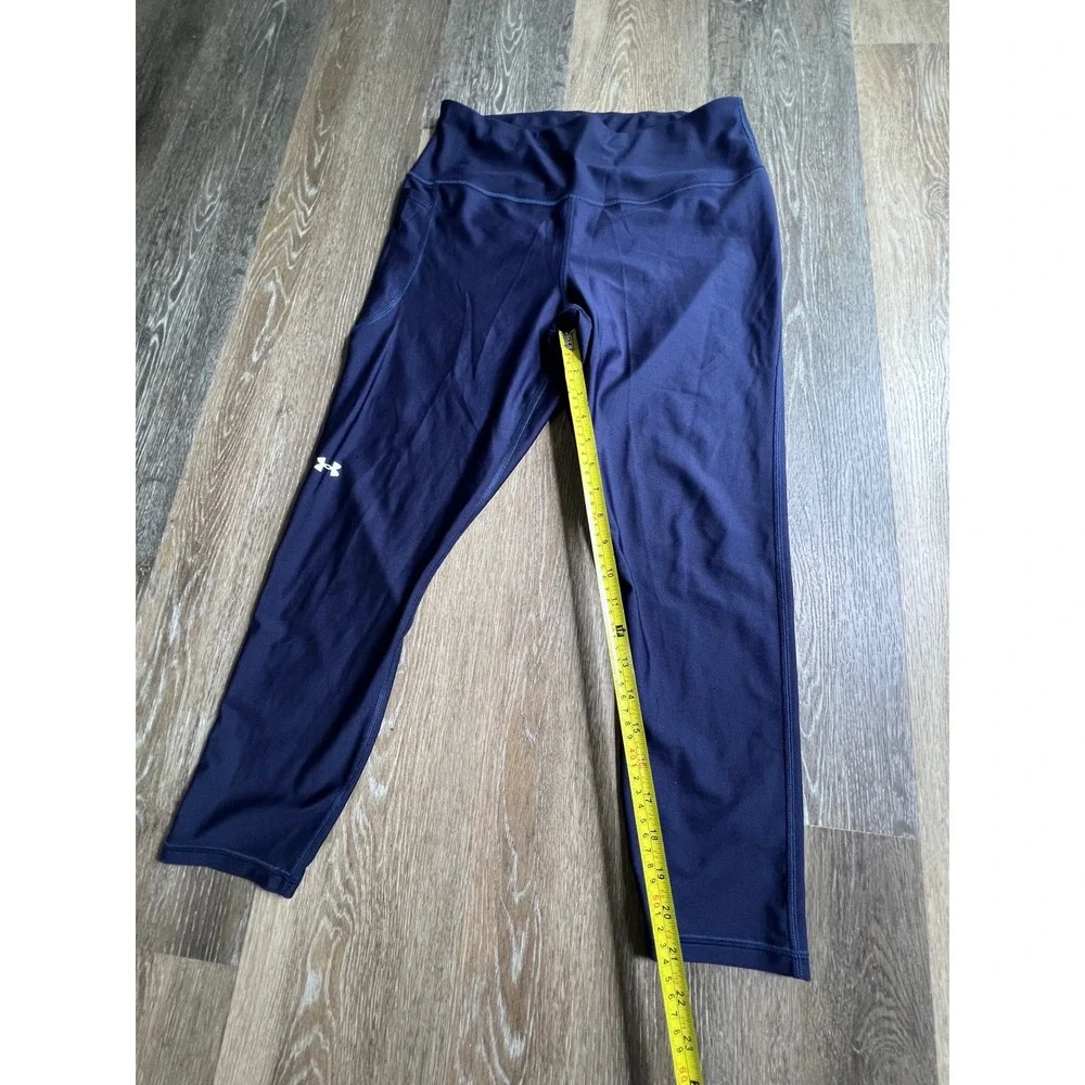 Under‎ Armour Compression Leggings Womens 1X Navy Blue High Waisted Pocket